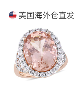 自营 mimi & maxMimi&Max椭圆形切割摩根石1 2/5ct TW钻石光环鸡1