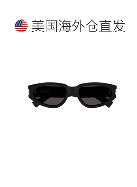 自营saint laurentSl 618 Narrow Oval Sunglasses - black 美国