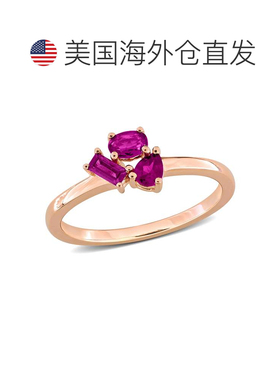 自营Mimi & Max Multi-Gem Three Stone Cluster Ring  Sterling