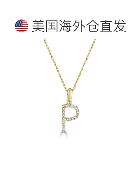 自营 sabrina14k 金和钻石初始项链 - 黄色 p 美国奥莱直发吊坠