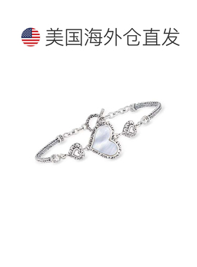 自营Ross-Simons Mother-Of-Pearl Bali-Style Heart Bracelet in