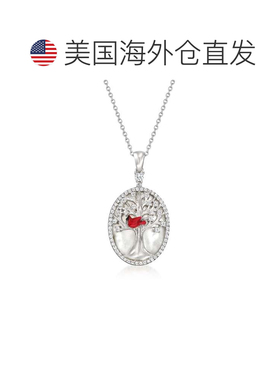 自营Ross-Simons 珍珠母生命之树红衣主教吊坠项链 - 18 英寸 美