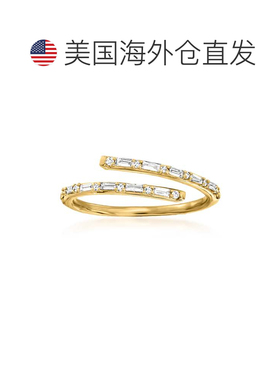 自营 14 克拉黄金 Ross-Simons 钻石旁路戒指 - 白色 美国奥莱直