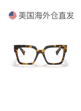 自营miu miu哈瓦那醋酸纤维金属商标方形太阳眼镜-黑色 美国奥莱