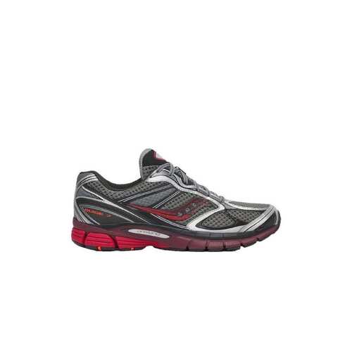 自营saucony银色/Maroon ProGrid Guide 7透气网眼运动鞋-勃艮第 - 图0