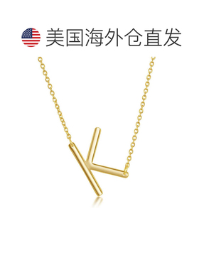 自营simona纯银侧面初始项链 - 镀金 - k 美国奥莱直发