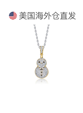 自营geneviveSterling Silver with Black & White Cubic Zirconi