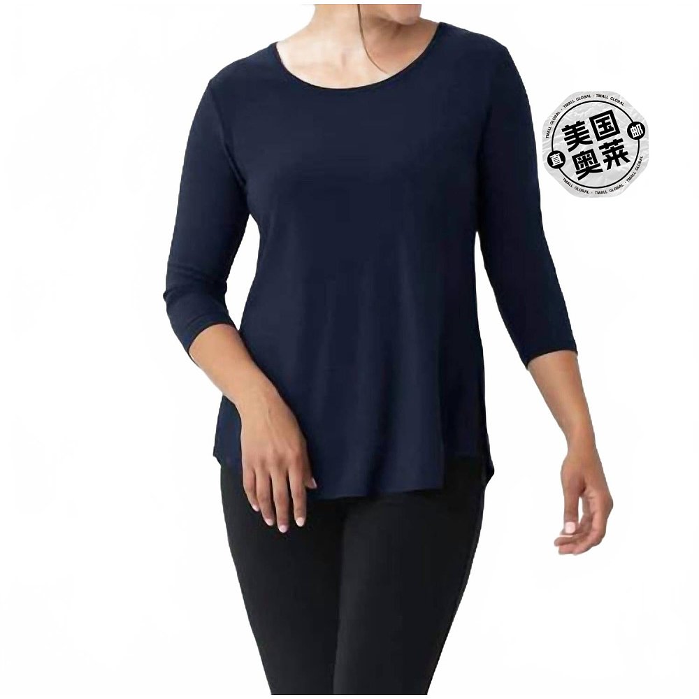 自营sympliTo Go Classic 3/4 Sleeve Top In Navy - navy 美国奥 - 图0