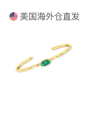 自营Ross-Simons Emerald Hammered Cuff Bracelet in 18kt Gold