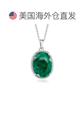 自营Ross-Simons Emerald Pendant Necklace in Sterling Silver