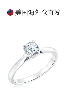 自营 pompeii31/2 克拉圆形钻石单石订婚戒指 10k 白金 - 10k 白