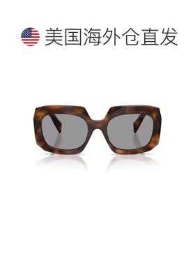 自营Tortoise Prada Symbole PR B23S醋酸纤维方形太阳镜-灰色 美