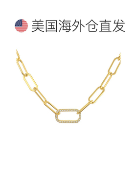 自营 Adornia 回形针链配大链节项链 金色 黄色 美国奥莱直发