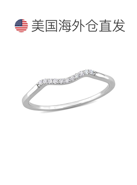自营Mimi & Max Diamond Accent Chevron Wedding Band 10k White