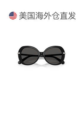 自营swarovski0Sk6059 Rounded Black Acetate Sunglasses with C
