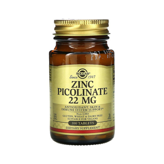 ຮ່ອງກົງ Hair Straightening Solgar Zinc Picolinate Tablets ສຸຂະພາບຮ່າງກາຍ ພູມຕ້ານທານ ເສີມ Active 100 ເມັດ