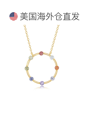 自营simona纯银彩虹 CZ 开环项链 - 镀金 美国奥莱直发