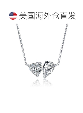 自营geneviveSterling Silver with Clear Heart and Pear Shaped