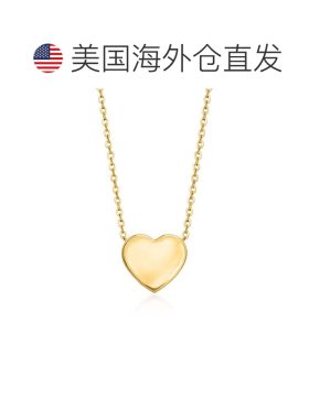 自营Ross-Simons 14kt 黄金心形吊坠项链 - 16 英寸 美国奥莱直发