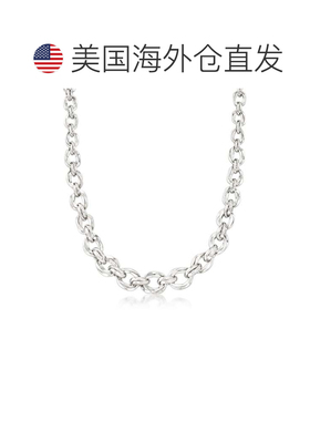 自营Ross-Simons 纯银渐变椭圆链项链 - 20 英寸 美国奥莱直发