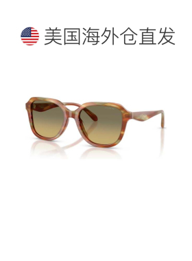 自营Coach女士53mm太阳镜HC8437U-5898L0-53条纹树皮苔藓 美国奥