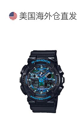 自营Casio Men's G-Shock GA-100 Series Blue Dial Watch - blue