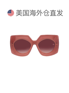 自营Valentino Soul勃艮第渐变不规则女士太阳镜VLS-127 B 53-多