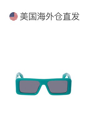 自营 off-white米白色特洛伊长方形太阳镜-蓝绿色深灰色 美国奥莱