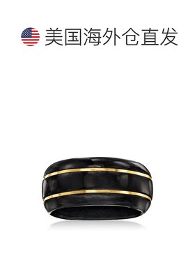 自营 Ross-Simons 黑色翡翠戒指配 14kt 黄金 黑色 美国奥莱直发