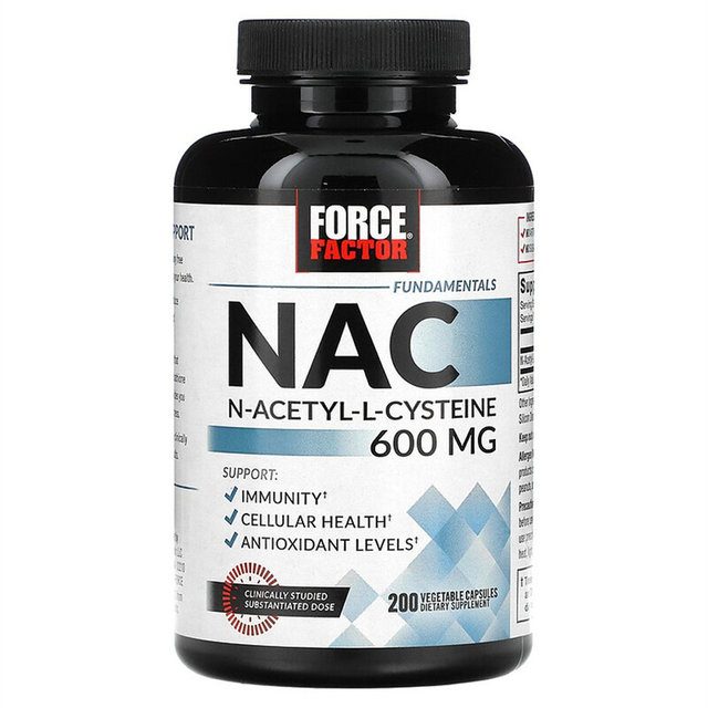 ເສັ້ນຜົມຮ່ອງກົງ FORCE FACTORNAC Vegetarian Capsules ສະຫນັບສະຫນູນການເຮັດວຽກຂອງຕັບ 200 Antioxidants ທີ່ມີສຸຂະພາບດີ