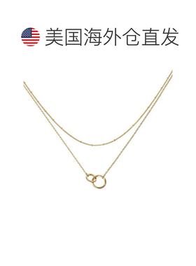 自营 liv oliver18k 金双环层叠项链 - 金 美国奥莱直发吊坠