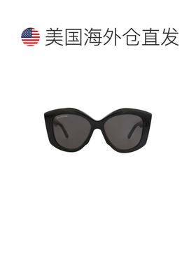 自营balenciaga猫眼框架醋酸纤维太阳眼镜-黑色黑色灰色 美国奥莱
