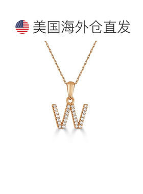 自营sabrina14k 玫瑰金和钻石初始项链 - 玫瑰 w 美国奥莱直发