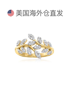 自营 Ross-Simons 18kt 金钻石藤蔓戒指 - 白色 美国奥莱直发