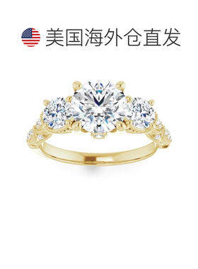 自营pompeii33 克拉复古钻石 3 石订婚戒指，实验室培育，白金或