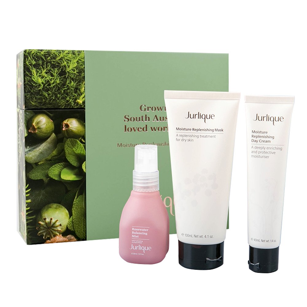 天猫国际美国直购美国直邮Jurlique茱莉蔻水润亮肤礼盒霜40ml面膜100ml花卉水30ml0
