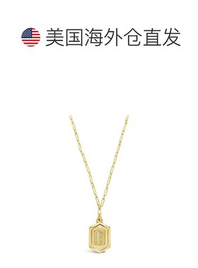 sterling foreverHexagon Tag Initial Necklace - gold-l 【美国