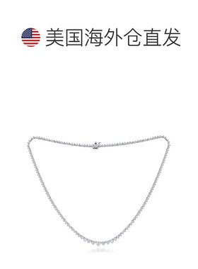 自营 diana m.14K 白金 6.50 克拉。钻石渐变网球项链 - 白色 美