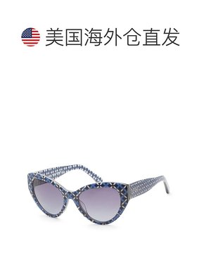自营Kate Spade女式55mm蓝色图案太阳镜-蓝色图案 美国奥莱直发