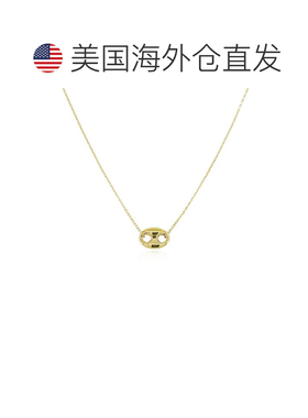 自营sabrina14K Yellow Gold Puff Mariner Necklace 18