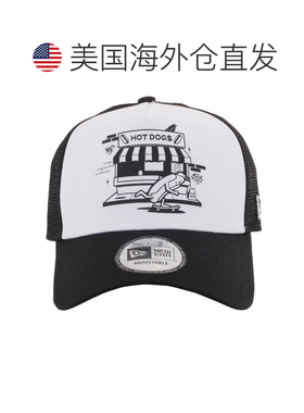 自营New Era Graphic NY Hotdog Adjustable Trucker Cap - black