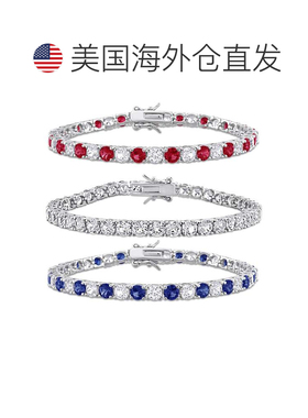 自营Mimi & Max 43ct TGW Created Ruby Created Blue White Sapp