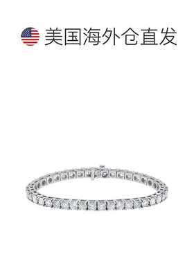 自营 diana m.14K 白金 10.00 克拉。网球手链 - 白色 美国奥莱直