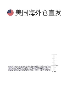美国直邮Julianna B女士手链白色方晶锆石网球纯银72 3/8 CT TGW