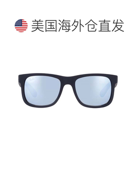自营ray-ban雷朋贾斯汀经典绿色镜面银色偏光方形男士太阳镜RB416