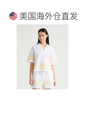 自营NVLT Women’s Embroidery Shirt - white/ yellow 美国奥莱