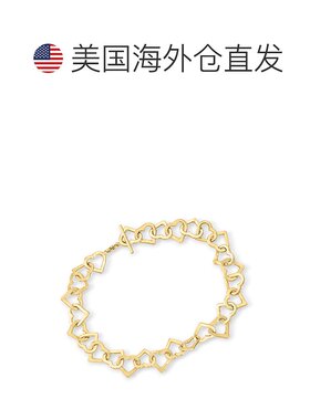 自营Ross-Simons 14kt 黄金心形链环手链 - 7 英寸 【美国奥莱】