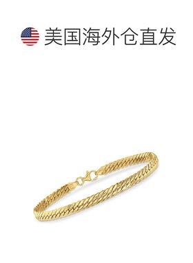 自营 Ross-Simons 意大利 18 克拉黄金古巴链手链 8 英寸 美国奥