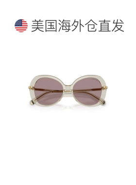 自营swarovski0Sk6059 Large Rounded Acetate Sunglasses with G