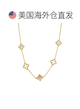 自营Adornia 白色珍珠母贝花卉项链 金色 - 白色 美国奥莱直发